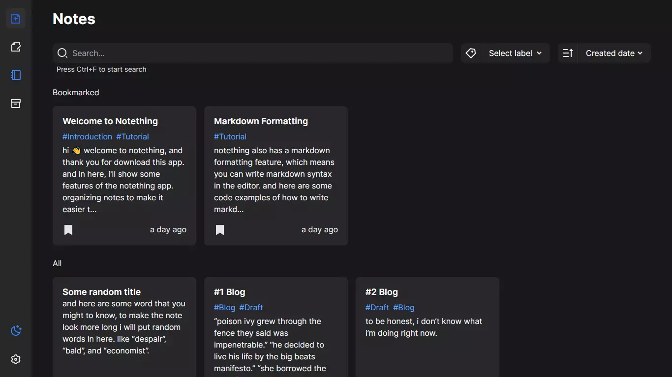 packages screenshot